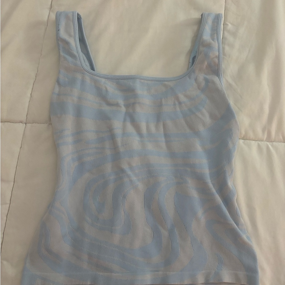 Hollister Light Blue Swirl Tank Top